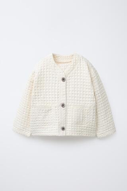 ZARA КАРДИГАН РЕЛЬЕФНОЙ ВЯЗКИ, ЭКРЮ