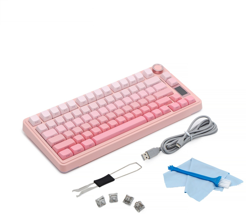 Клавиатура AULA S75 Pro розовый