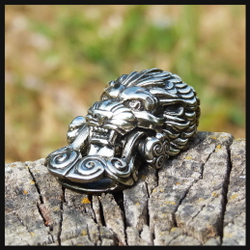 Замок для браслета из паракорда "Скифский Лев" мельхиор