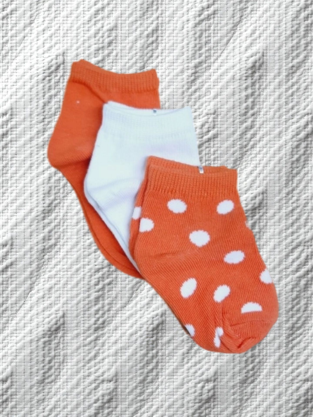 К 9505-3 Набор носков для детей 3 штуки оранжевый горох