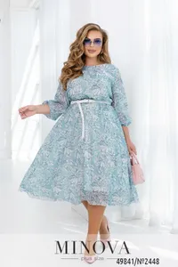 Платье 2448-голубой Minova