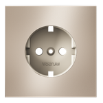 Накладка для розетки с заземлением, (платина) Voltum S70 Metal VLSM000610