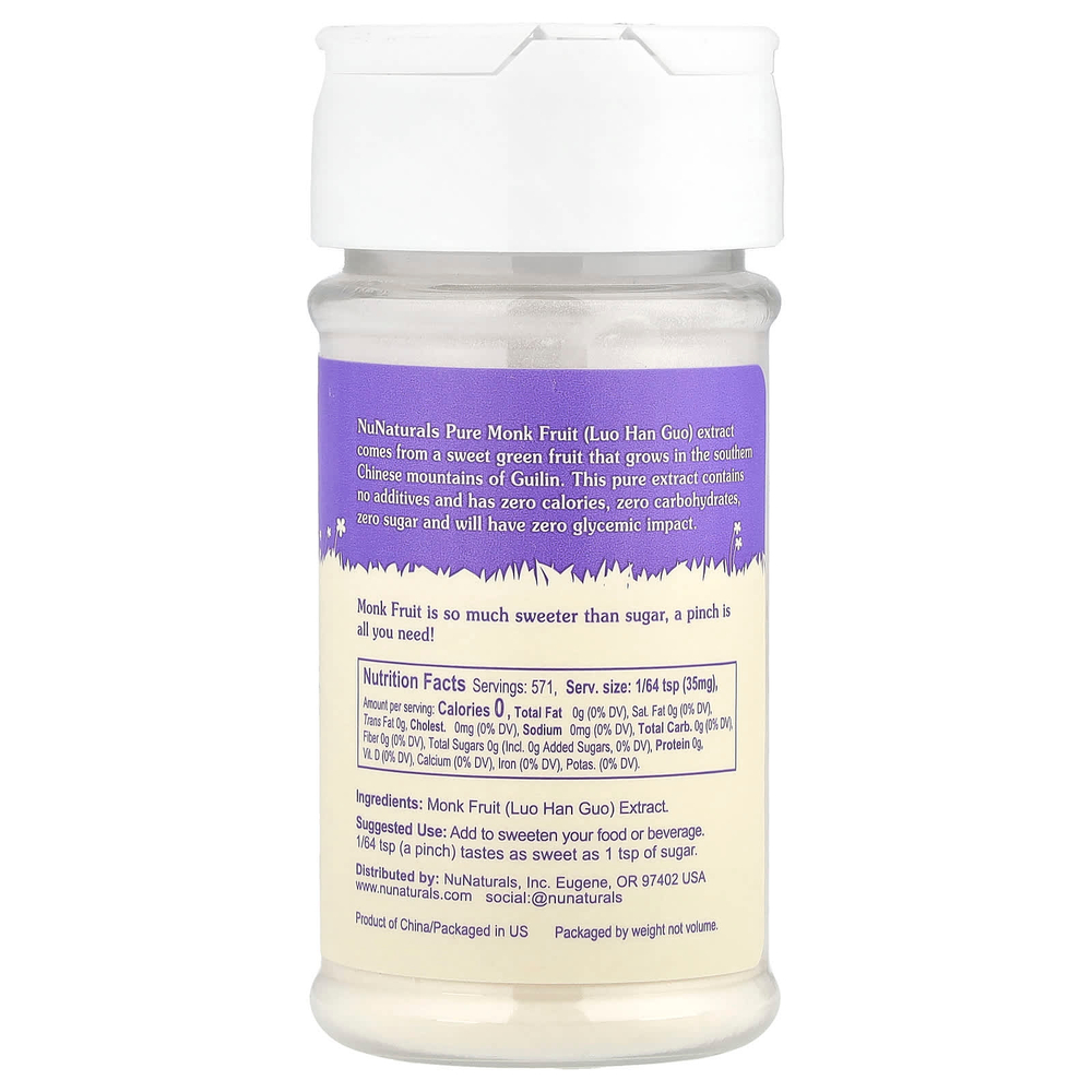 NuNaturals, Чистый экстракт плодов архата, 0,71 унций (20 г)