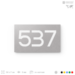 Номер на дверь 537, табличка на дверь для офиса, квартиры, кабинета, аудитории, склада, серая 120х70 мм, Айдентика Технолоджи