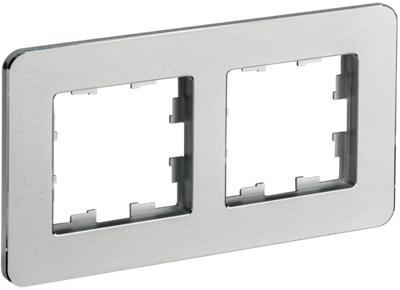 BRITE Рамка 2-местная РУ-2-1-Бр металл алюминий RE IEK