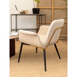 Лаунж-кресло Hilde, букле, серо-бежевое