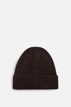ZARA ШЕРСТЯНАЯ ШАПКА БИНИ, КОРИЧНЕВЫЙ