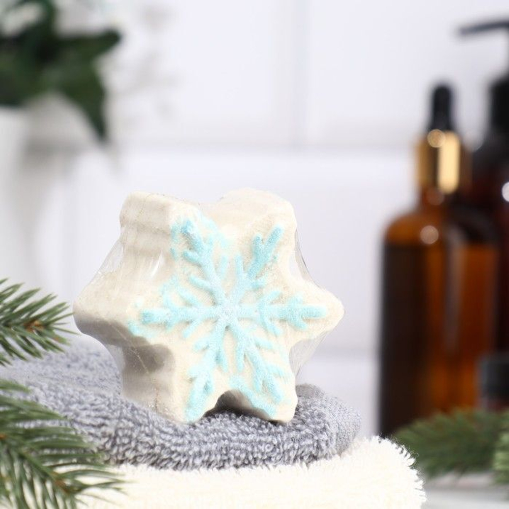 Бомбочка для ванны Снежинка с ароматом ванили - 90 гр.