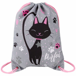 Мешок для обуви BRAUBERG PREMIUM, карман, подкладка, светоотражайка, 43х33 см, "Elegant cat"