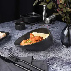 Салатник 280 мл 19*14 см h9 см Side Up Smooth Black Raw Stellar P.L. Proff Cuisine [1]