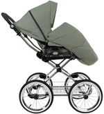 Детская коляска Roan Bass Next Classic d14 2.0 3 в 1 с автокреслом Tutis Elo Lux EduSky Black BSNC/92/2 Sage Green/Black/руч.Black