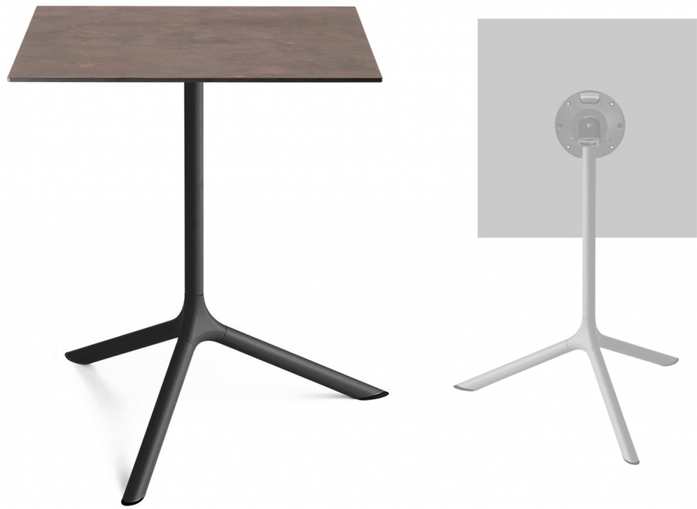 Стол ламинированный обеденный складной Scab Design Tripe Maxi Folding, черный, кортен