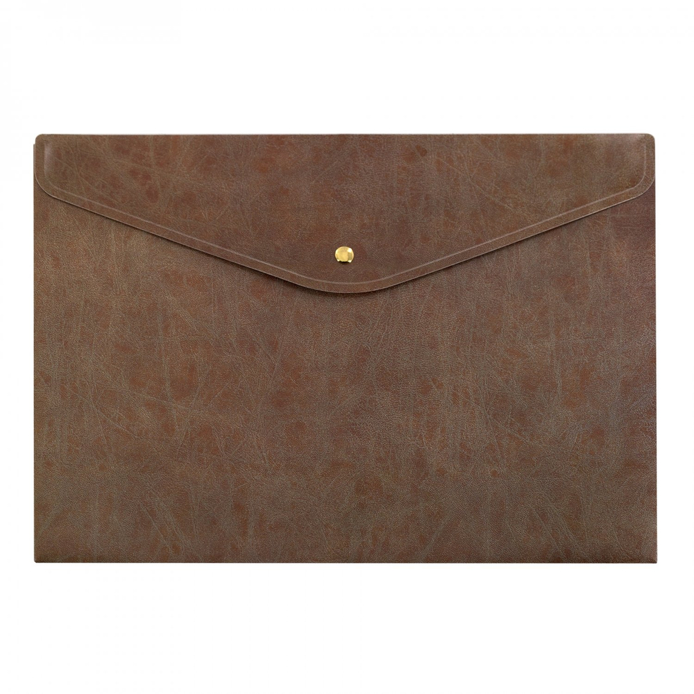 Папка-конверт на кнопке Alingar, A4, 235х330 мм, 180 мкм, горизонтальная, ассорти, "4 цвета кожи"