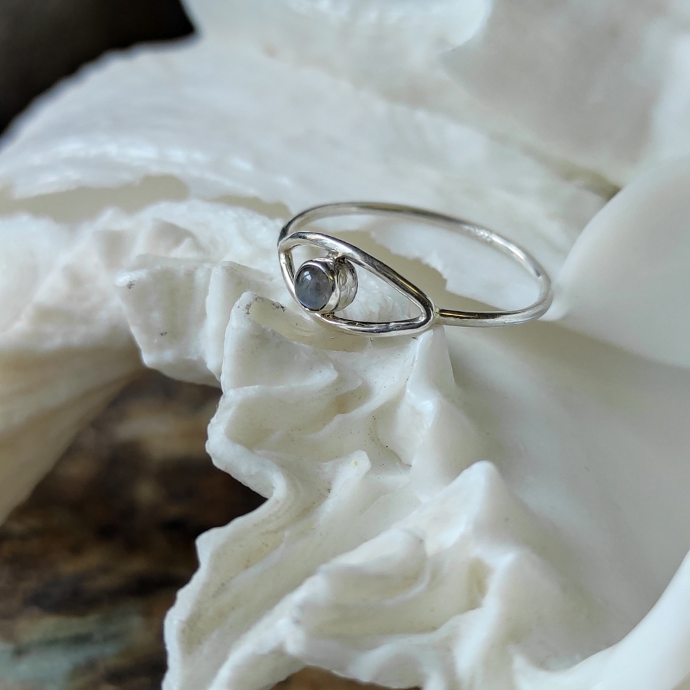 Кольцо ОКО, голубой топаз/серебро