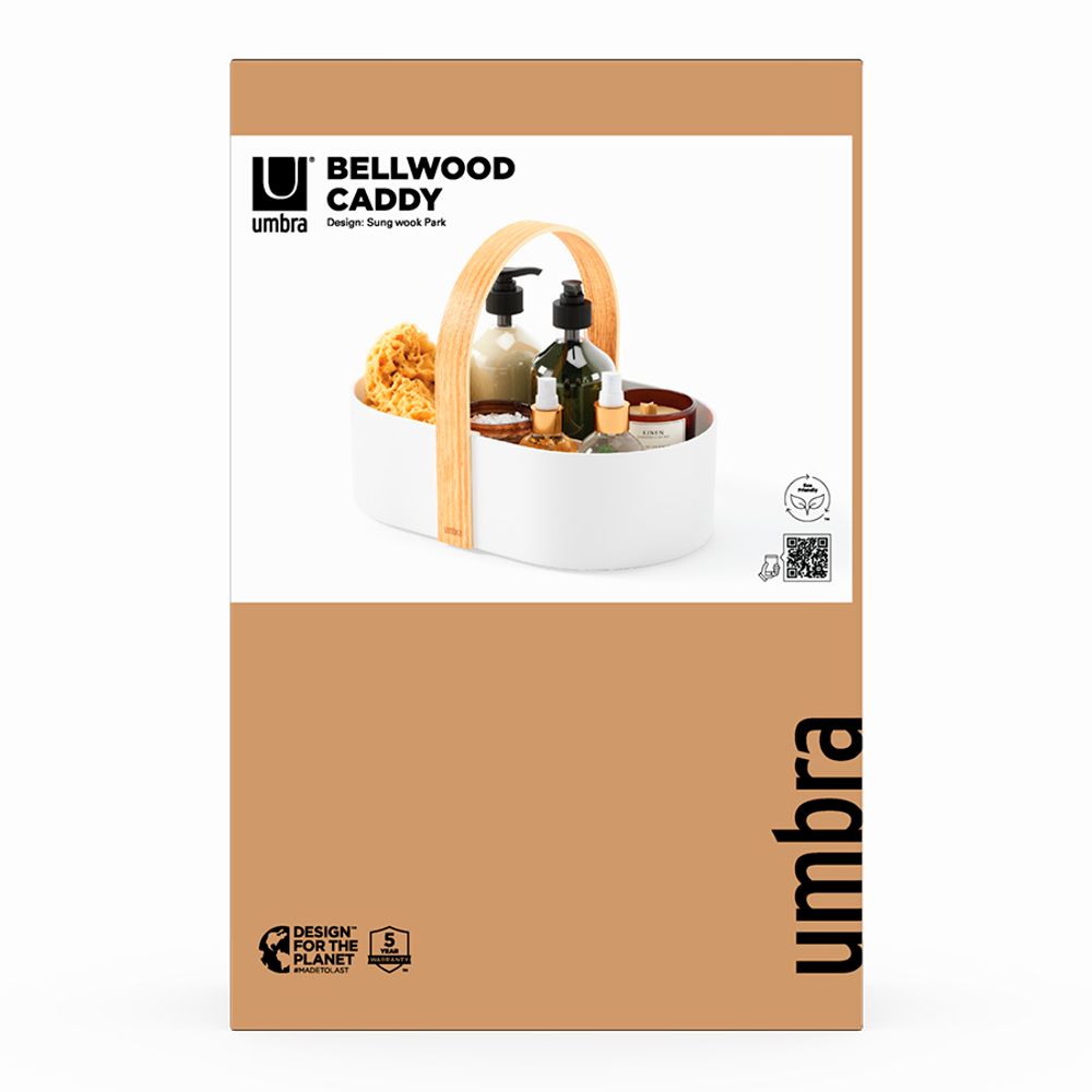 Органайзер Bellwood Caddy, 30х23 см, белый/натуральное дерево