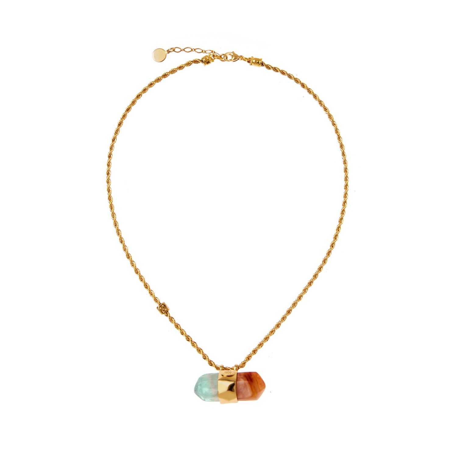 Колье Aventurine Necklace Gold - Red Jasper & Amazonite