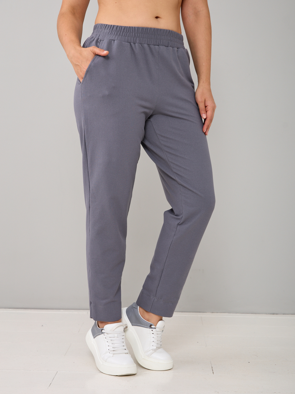 Брюки Бдж-129/темносерый-джинс