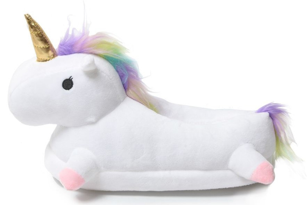 Тапочки FunFur Единорог с задником Белый