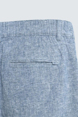 ZARA ШОРТЫ REGULAR FIT ИЗ РЕЛЬЕФНОЙ ТКАНИ, СИНИЙ/БЕЛЫЙ