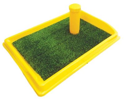 Туалет со столбиком и искусственной травкой для собак мелких пород 55х40 см