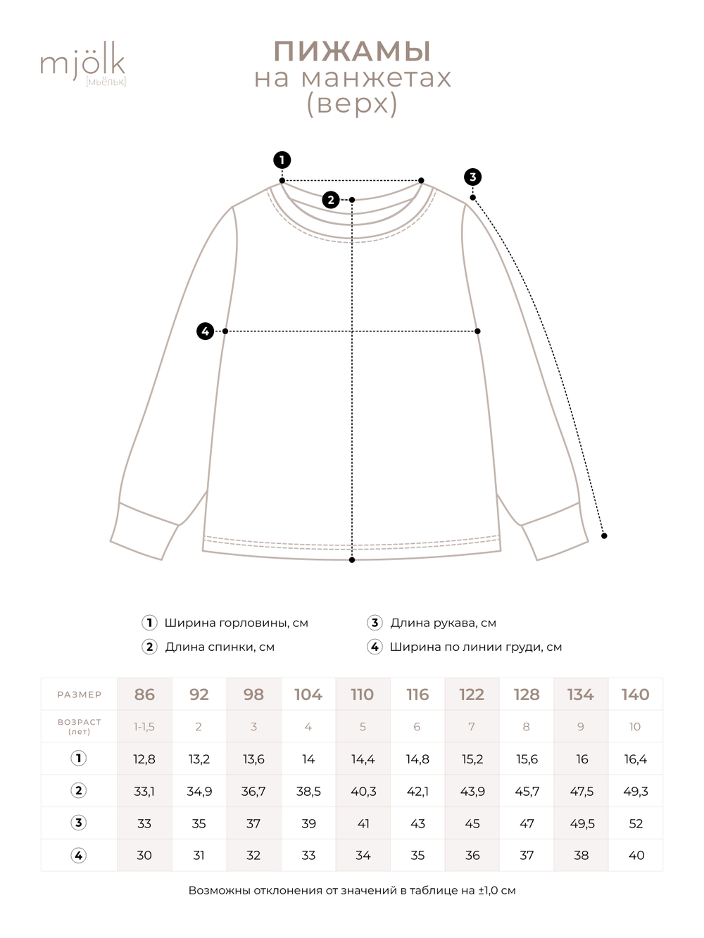Пижама Mjölk Гепарды, на манжетах