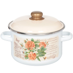 Кастрюля сталь, эмал, 4 л, с крыш, СтальЭмаль, Мэри белоснежная, 6RD201M, индукц