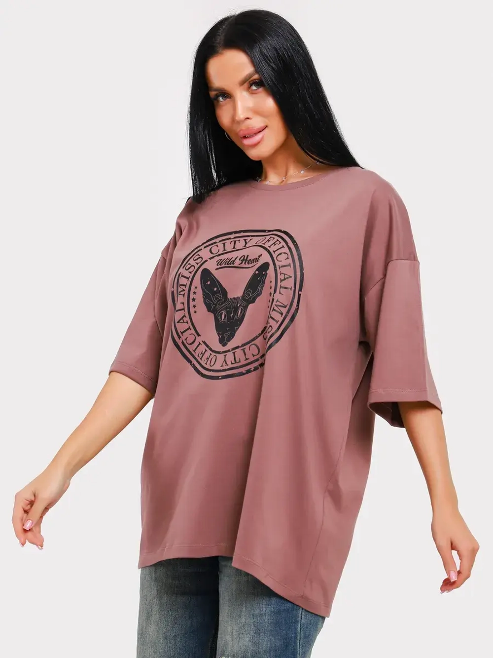 Футболка оверсайз больших размеров принт