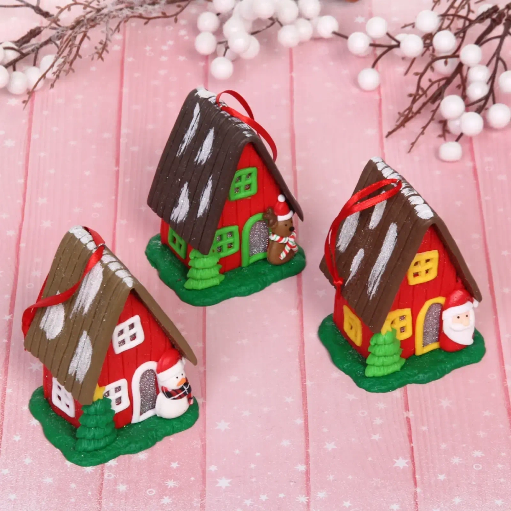 Подвеска Сandy «Новгодний домик» 8,5х7х6 см, в ассортименте