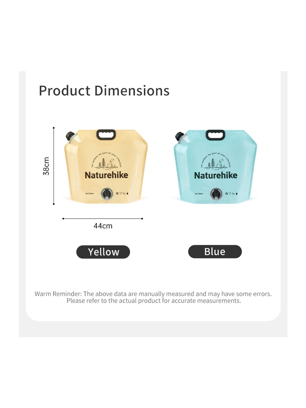 Канистра Naturehike Ling Wo для воды, 10 л., мягкая, желтая