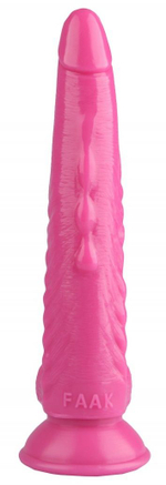 Розовый анальный реалистичный стимулятор на присоске - 25,5 см. (Цвет: розовый)