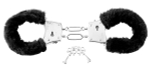 Меховые чёрные наручники Beginner's Furry Cuffs