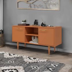 Тумба под ТВ Арт Колор matte 117см Классик Сильвер Томленый оранжевый матовый