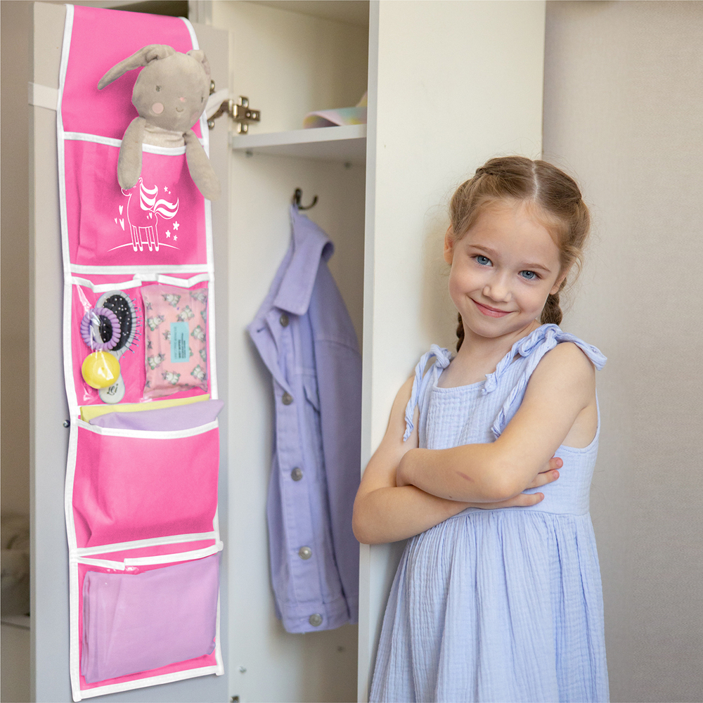 Кармашки для детского сада на резинке. Единорог