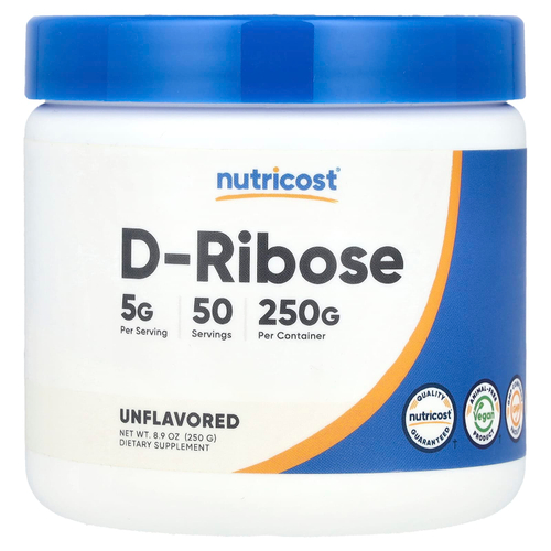 Nutricost, D-рибоза, без добавок, 250 г (8,9 унции)