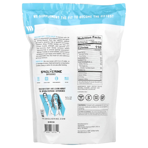 Swolverine, Изолят сыворотки, мятная шоколадная крошка, 930 г (2,05 фунта)