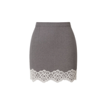 Мини юбка с кружевом в сером цвете