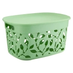 Коробка ФЛОРА 12л с крышкой мята 0,205*0,265*0,375 м (комплект 6 шт)