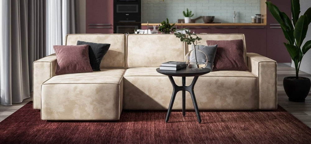 Угловой диван Норд Велюр Алькантара пепел