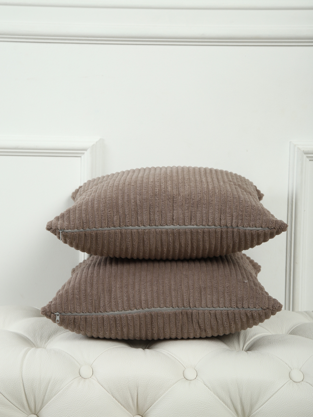 Подушки декоративные 40х40 со съемным чехлом 2шт линия капучино