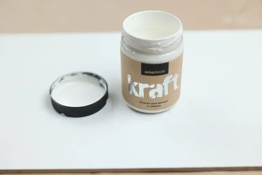 Краска для мебели и декора меловая AMOdecor КОКОСОВОЕ МОЛОЧКО (0,25 кг) матовая, акриловая, без запаха, для дерева, дверей