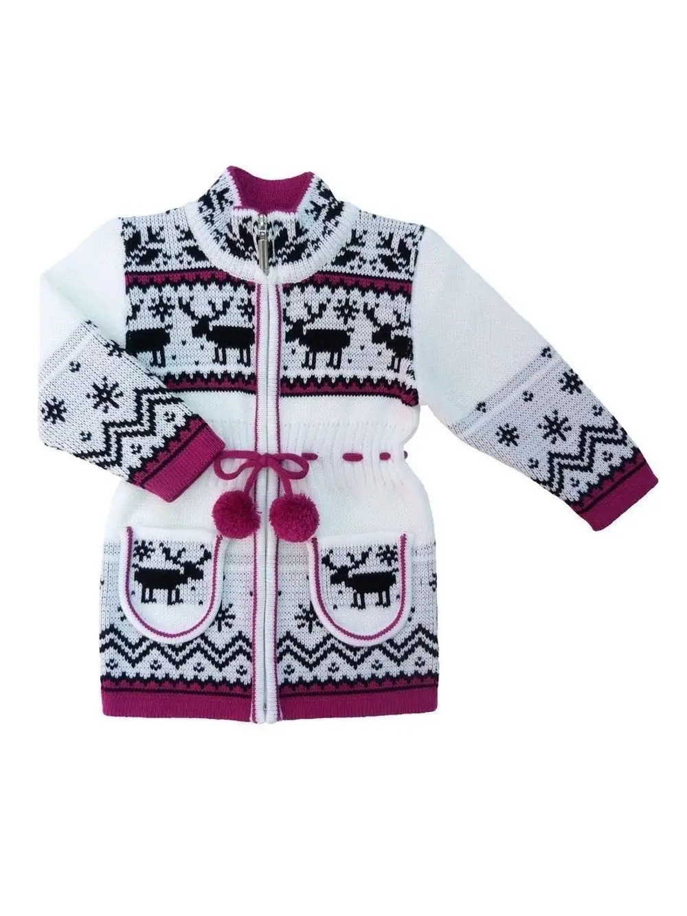 Кардиган вязаный на молнии для девочки