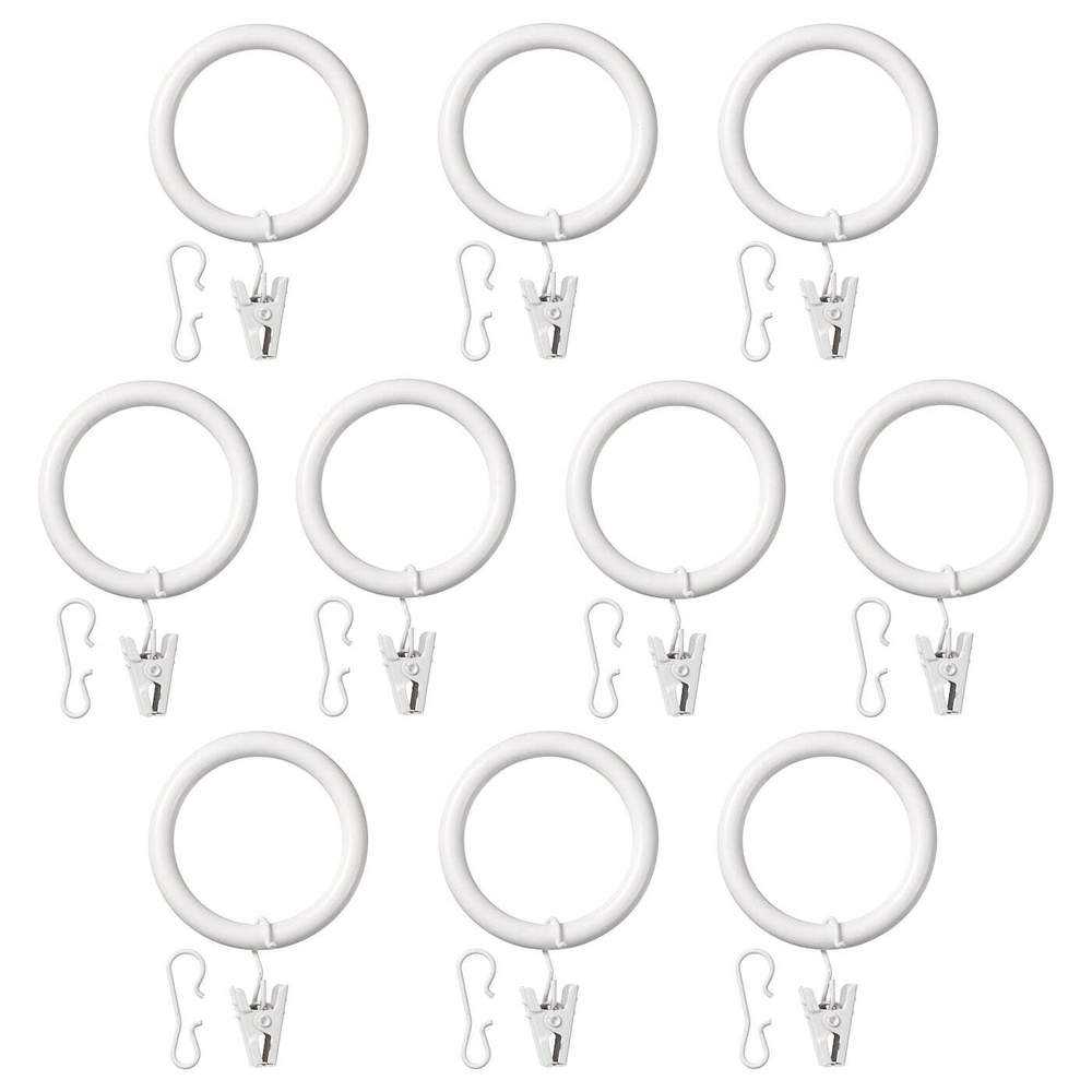 IKEA SYRLIG  (ИКЕА СЙРЛИГ)  -  Кольцо с лягушкой и крючком, белое, 38 мм