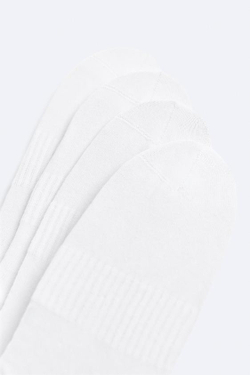 ZARA НАБОР ИЗ 4 ПАР КОРОТКИХ НОСКОВ, БЕЛЫЙ