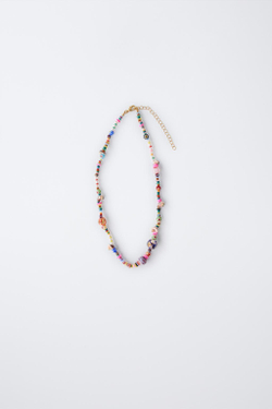 ZARA ОЖЕРЕЛЬЕ С БУСИНАМИ И ЖЕМЧУГОМ, РАЗНОЦВЕТНЫЙ