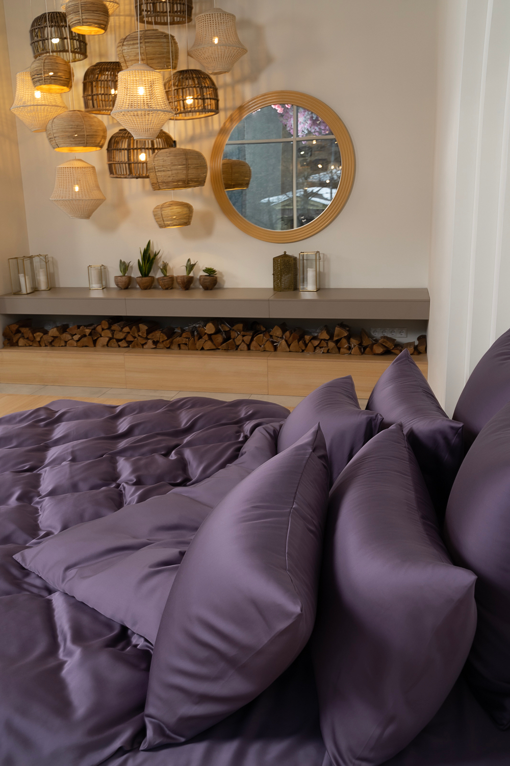 Простыня на резинке 200x200x40 German Grass Violet Brilliant фиолетовая