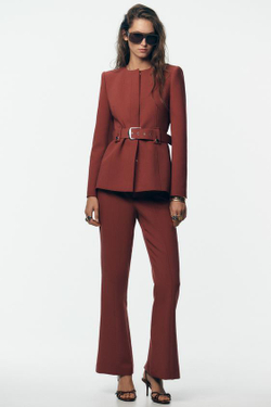 ZARA БРЮКИ FLARED, МАРСАЛА