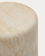 Цементный столик Drasi с отделкой под травертин Ø46 см