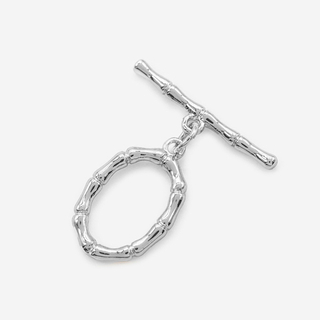 Замок тогл "Косточка", 14мм, родирование