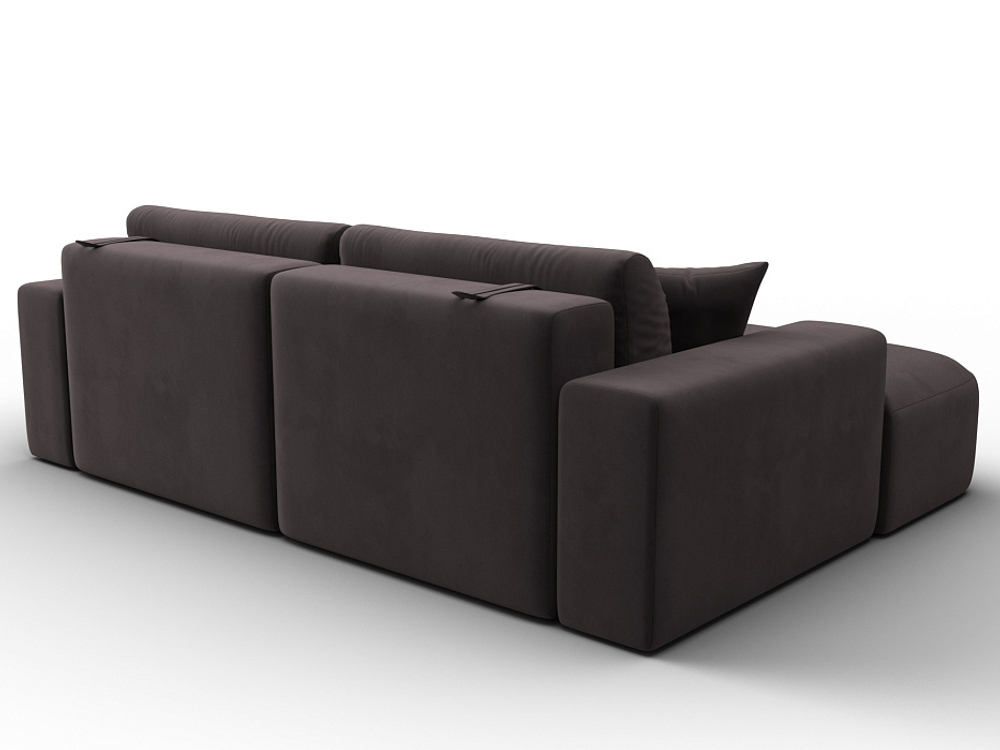 Диван угловой Лига-036 НПБ Классик левый угол ВЕЛЮР Коричневый