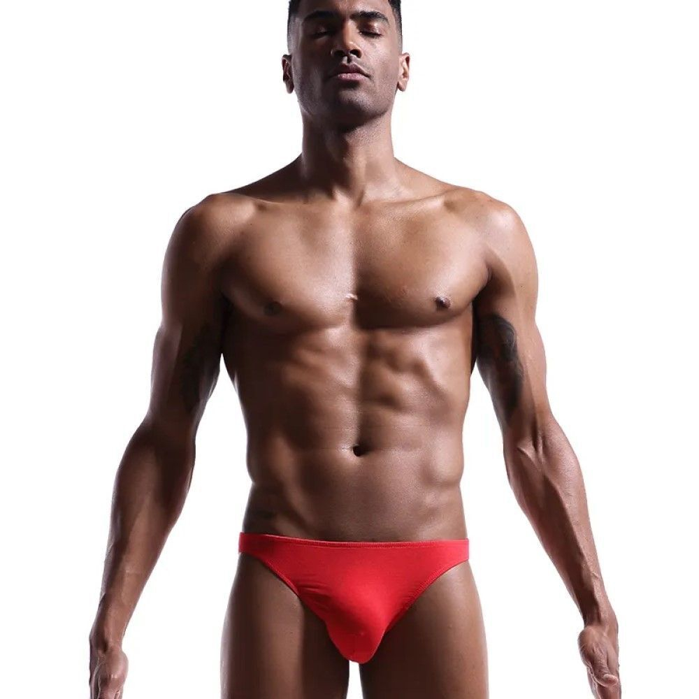 Мужские классические однотонные трусы-слипы (Размер: XXXL) (Цвет: темно-синий)